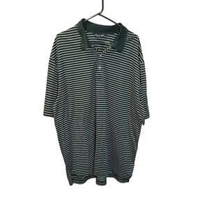 Vintage Style Brooks‎ Brothers Country Club Knit Polo Green White Stripe XL